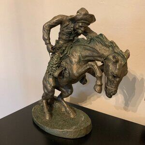 Vintage Remington "Wooly Chaps" Reproduction Bronzed Statue ~Ralph Lauren Style